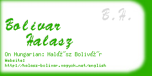 bolivar halasz business card